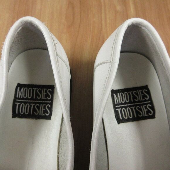 MOOTSIES TOOTSIES 80s 90s White Leather Loafers Womens Sz 8.5 Royal #500077‎ Y2K - Picture 8 of 11